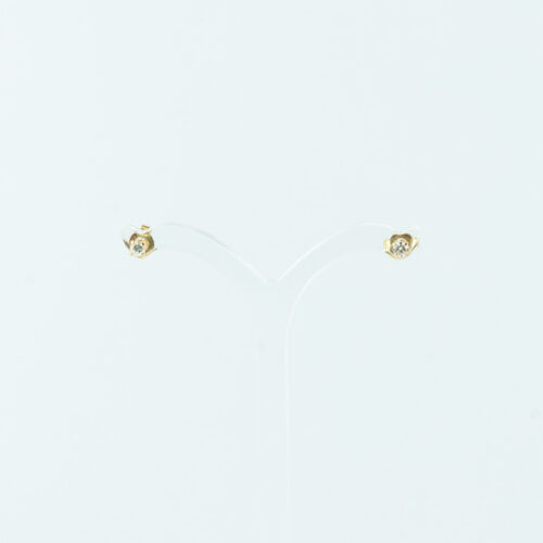 Boucles d’Oreilles Puces en Or Jaune 18 Carats Serties de Diamants